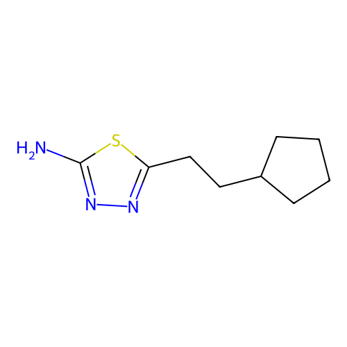 5-(2-Cyclopentylethyl)-1,3,4-thiadiazol-2-amine structure