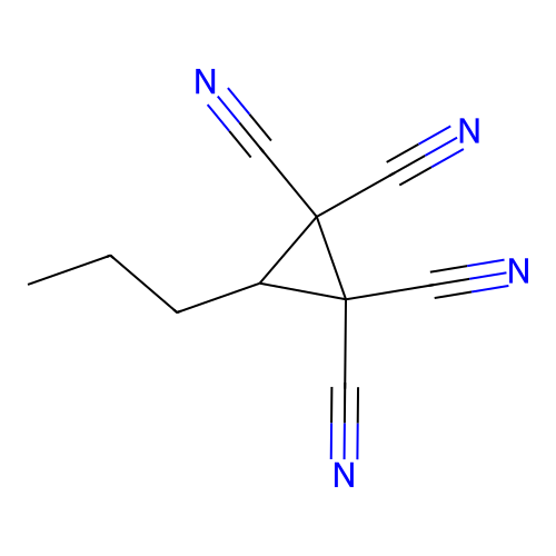 3-Propyl-1,1,2,2-cyclopropanetetracarbonitrile structure