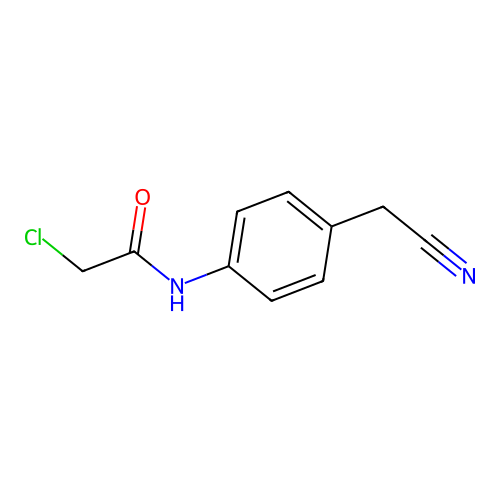 2-chloro-N-[4-(cyanomethyl)phenyl]acetamide structure