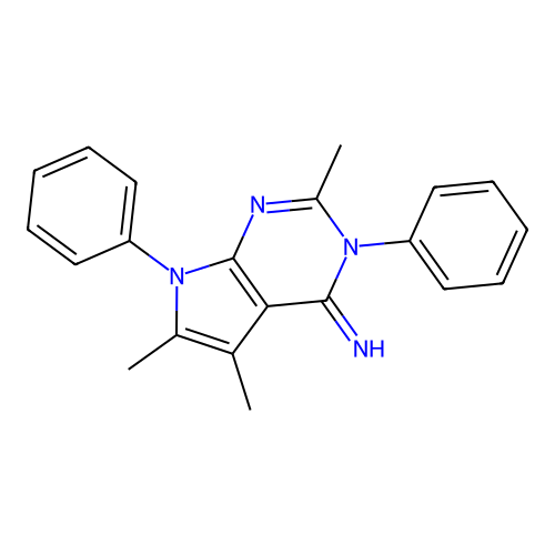 2,5,6-Trimethyl-3,7-diphenylpyrrolo[2,3-d]pyrimidin-4-imine structure