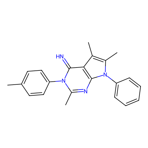 2,5,6-Trimethyl-3-(4-methylphenyl)-7-phenylpyrrolo[2,3-d]pyrimidin-4-imine structure