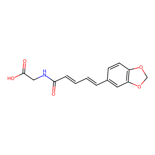 Glycine, N-(5-(1,3-benzodioxol-5-yl)-1-oxo-2,4-pentadienyl)- structure