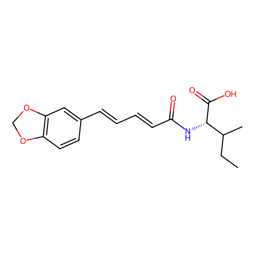L-Isoleucine, N-(5-(1,3-benzodioxol-5-yl)-1-oxo-2,4-pentadienyl)- structure