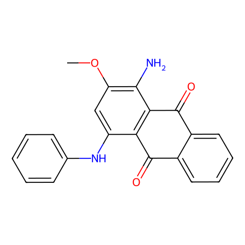 1-Amino-4-anilino-2-methoxyanthracene-9,10-dione structure