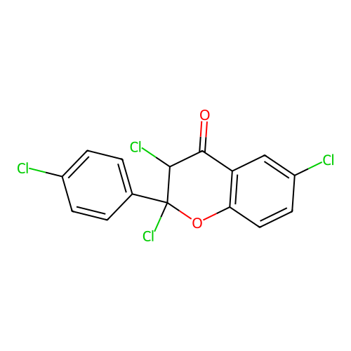 4H-1-Benzopyran-4-one,2,3,6-trichloro-2-(4-chlorophenyl)-2,3-dihydro- structure