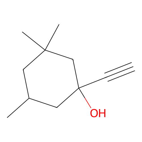1-Ethynyl-3,3,5-trimethylcyclohexanol structure