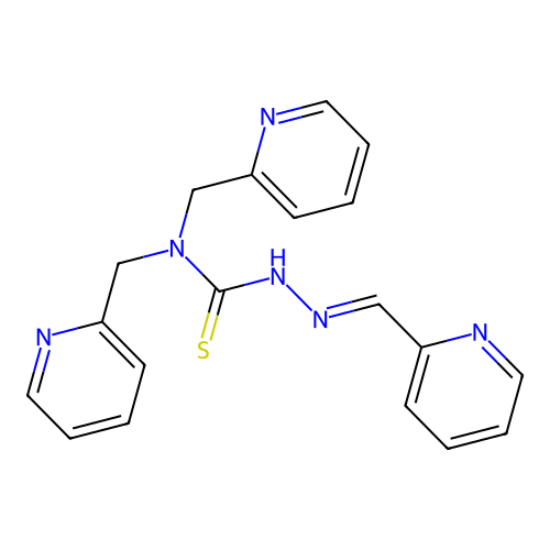 1,1-Bis(pyridin-2-ylmethyl)-3-(pyridin-2-ylmethylideneamino)thiourea structure