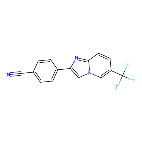 4-[6-(Trifluoromethyl)imidazo[1,2-a]pyridin-2-yl]benzonitrile structure