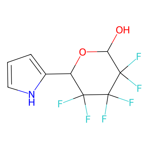 3,3,4,4,5,5-hexafluoro-6-(1H-pyrrol-2-yl)tetrahydropyran-2-ol structure