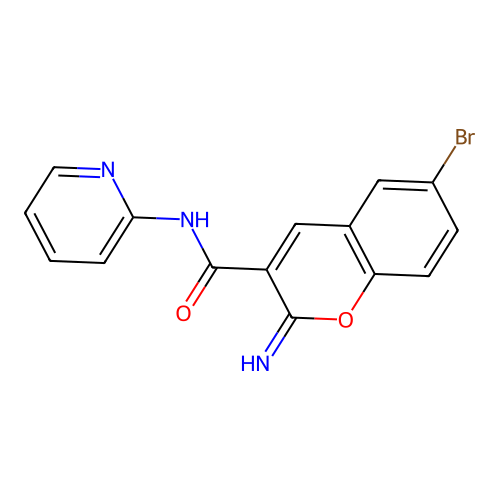 6-bromo-2-imino-N-(pyridin-2-yl)-2H-chromene-3-carboxamide structure