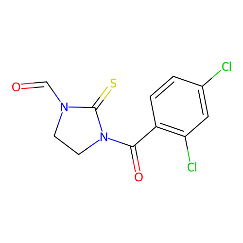 3-(2,4-Dichlorobenzoyl)-2-sulfanylideneimidazolidine-1-carbaldehyde structure