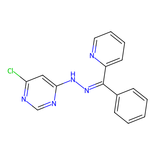 4-Chloro-6-(2-(phenyl(pyridin-2-yl)methylene)hydrazinyl)pyrimidine structure