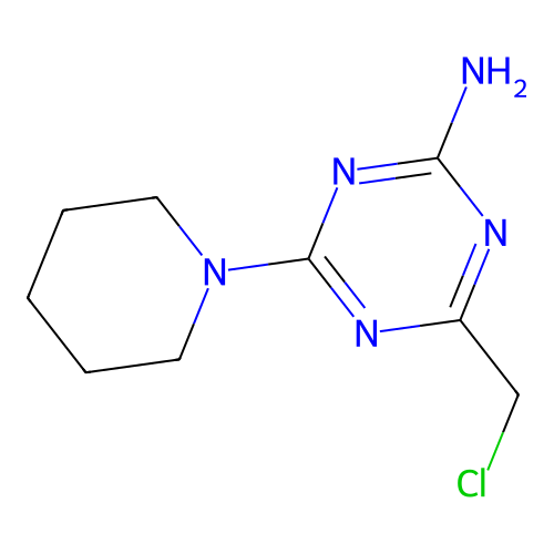 4-(Chloromethyl)-6-(piperidin-1-yl)-1,3,5-triazin-2(1H)-imine structure