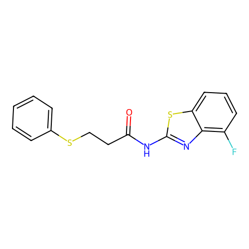 N-(4-fluorobenzo[d]thiazol-2-yl)-3-(phenylthio)propanamide structure