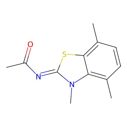 (Z)-N-(3,4,7-trimethylbenzo[d]thiazol-2(3H)-ylidene)acetamide structure
