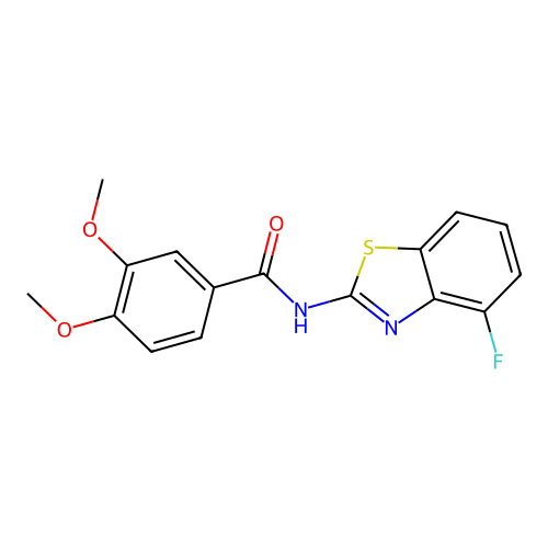 N-(4-fluoro-1,3-benzothiazol-2-yl)-3,4-dimethoxybenzamide structure