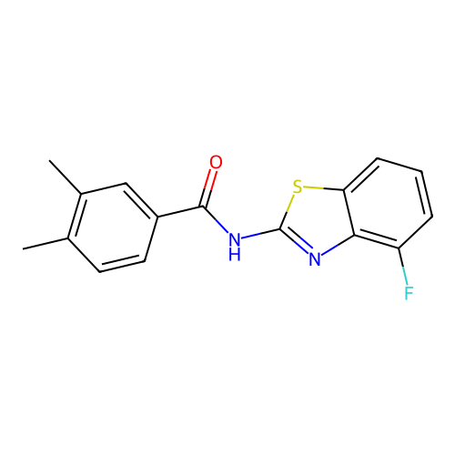 N-(4-fluoro-1,3-benzothiazol-2-yl)-3,4-dimethylbenzamide structure