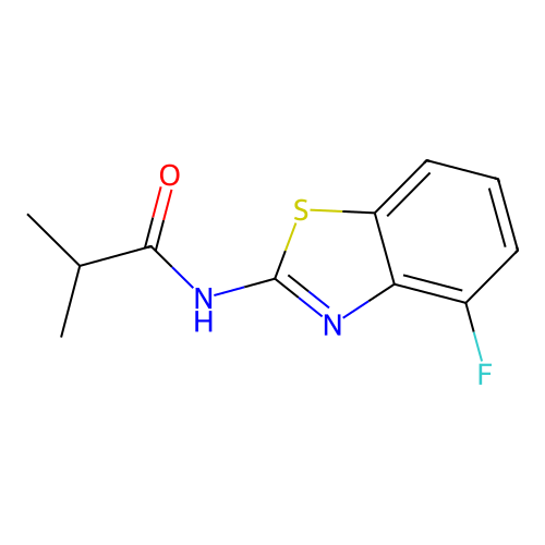 N-(4-fluoro-1,3-benzothiazol-2-yl)-2-methylpropanamide structure