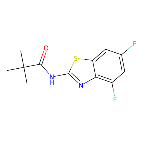 N-(4,6-difluoro-1,3-benzothiazol-2-yl)-2,2-dimethylpropanamide structure