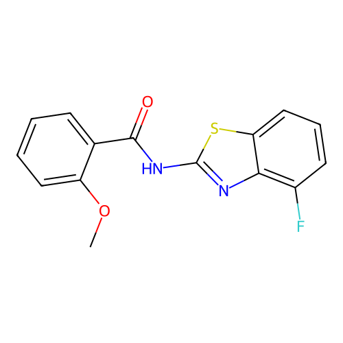 N-(4-fluoro-1,3-benzothiazol-2-yl)-2-methoxybenzamide structure