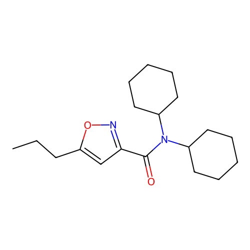 N,N-dicyclohexyl-5-propyl-3-isoxazolecarboxamide structure