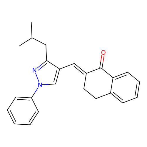 (2E)-2-{[3-(2-METHYLPROPYL)-1-PHENYL-1H-PYRAZOL-4-YL]METHYLIDENE}-1,2,3,4-TETRAHYDRONAPHTHALEN-1-ONE structure
