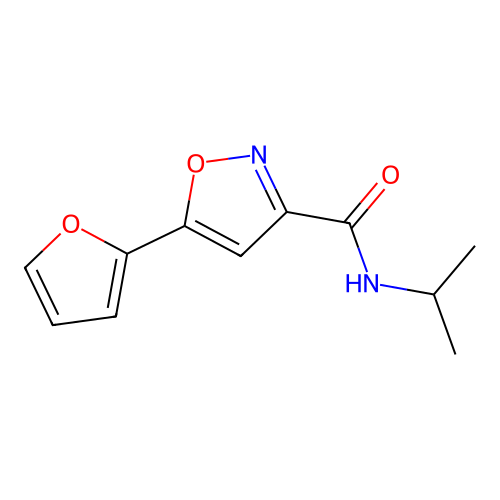 5-(furan-2-yl)-N-propan-2-yl-1,2-oxazole-3-carboxamide structure