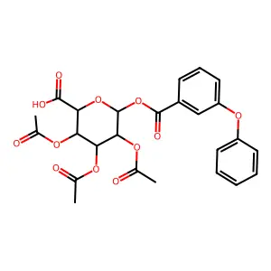 2,3,4-Tri-O-acetyl-1-O-(3-phenoxybenzoyl)hexopyranuronic acid structure