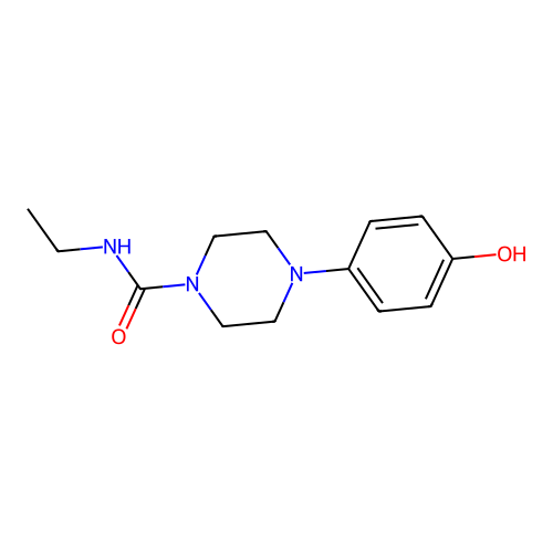 N-ethyl-4-(4-hydroxyphenyl)piperazine-1-carboxamide structure