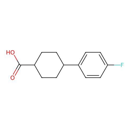 trans-4-(4-Fluorophenyl)cyclohexanecarboxylic acid structure