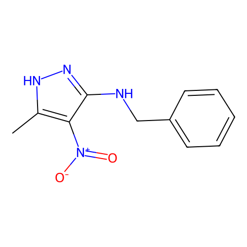 N-benzyl-3-methyl-4-nitro-1H-pyrazol-5-amine structure