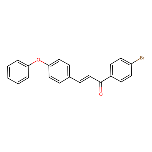 (E)-1-(4-bromophenyl)-3-(4-phenoxyphenyl)prop-2-en-1-one structure