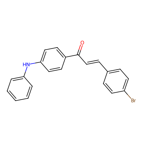 (E)-3-(4-bromophenyl)-1-(4-(phenylamino)phenyl)prop-2-en-1-one structure