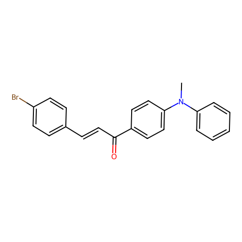(E)-3-(4-bromophenyl)-1-[4-(N-methylanilino)phenyl]prop-2-en-1-one structure