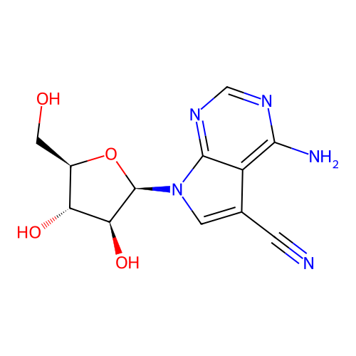 4-Amino-7-beta-D-arabinofuranosyl-7H-pyrrolo(2,3-d)pyrimidine-5-carbonitrile structure