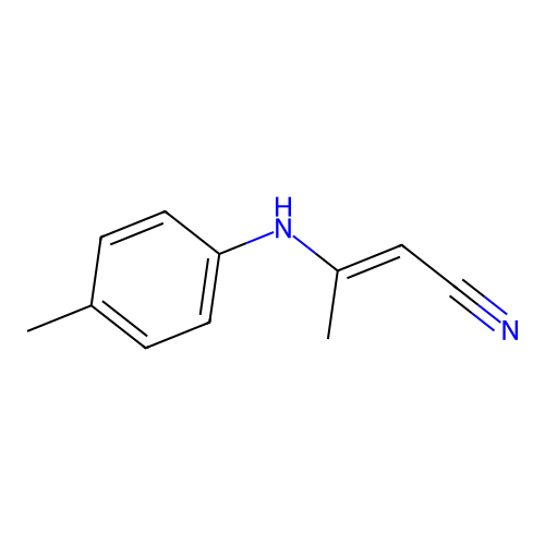 (E)-3-(4-methylanilino)but-2-enenitrile structure