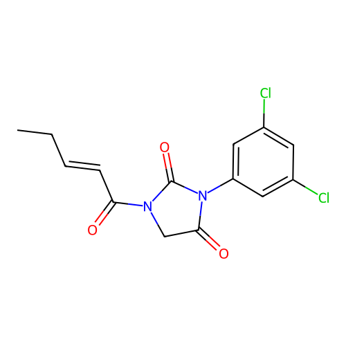 3-(3,5-Dichlorophenyl)-1-((E)-pent-2-enoyl)imidazolidine-2,4-dione structure