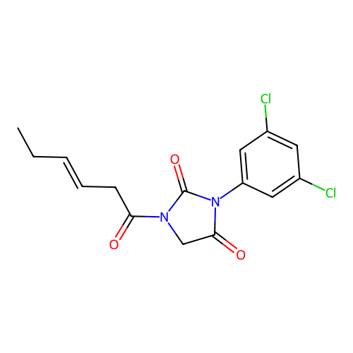 3-(3,5-Dichlorophenyl)-1-((E)-hex-3-enoyl)imidazolidine-2,4-dione structure
