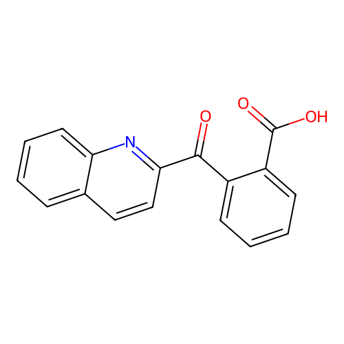Benzoic acid, 2-(2-quinolinylcarbonyl)- structure