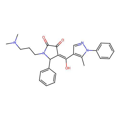1-[3-(dimethylamino)propyl]-3-hydroxy-4-(5-methyl-1-phenyl-1H-pyrazole-4-carbonyl)-5-phenyl-2,5-dihydro-1H-pyrrol-2-one structure