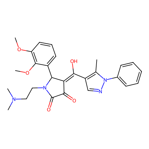 (4E)-5-(2,3-dimethoxyphenyl)-1-(2-dimethylaminoethyl)-4-[hydroxy-(5-methyl-1-phenylpyrazol-4-yl)methylidene]pyrrolidine-2,3-dione structure