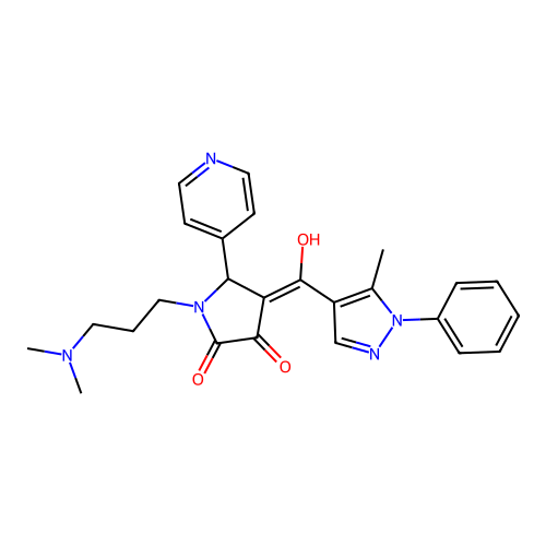1-(3-(dimethylamino)propyl)-3-hydroxy-4-(5-methyl-1-phenyl-1H-pyrazole-4-carbonyl)-5-(pyridin-4-yl)-1H-pyrrol-2(5H)-one structure
