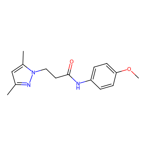 3-(3,5-dimethylpyrazol-1-yl)-N-(4-methoxyphenyl)propanamide structure