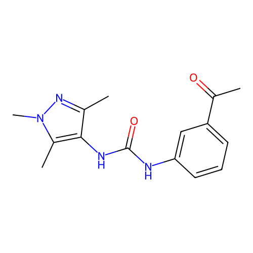 1-(3-acetylphenyl)-3-(1,3,5-trimethyl-1H-pyrazol-4-yl)urea structure