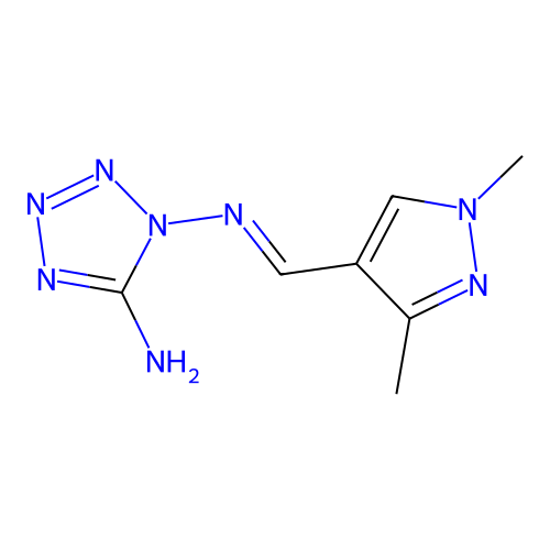 N1-[(1,3-Dimethyl-1H-pyrazol-4-yl)methylene]-1H-tetrazole-1,5-diamine structure
