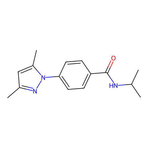 [4-(3,5-dimethylpyrazolyl)phenyl]-N-(methylethyl)carboxamide structure