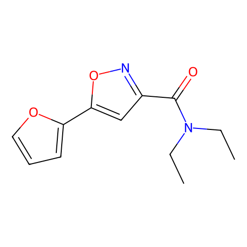N,N-diethyl-5-(furan-2-yl)-1,2-oxazole-3-carboxamide structure
