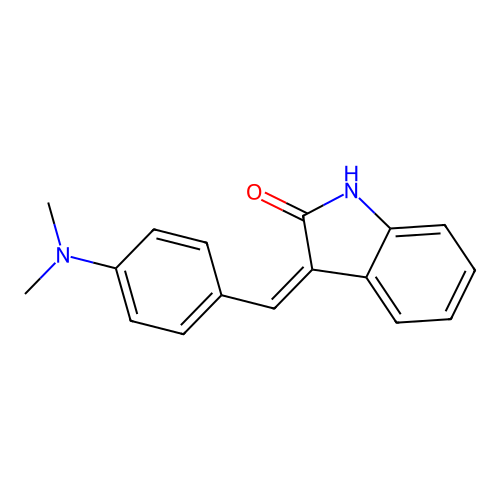 (3Z)-3-[[4-(dimethylamino)phenyl]methylidene]-1H-indol-2-one structure