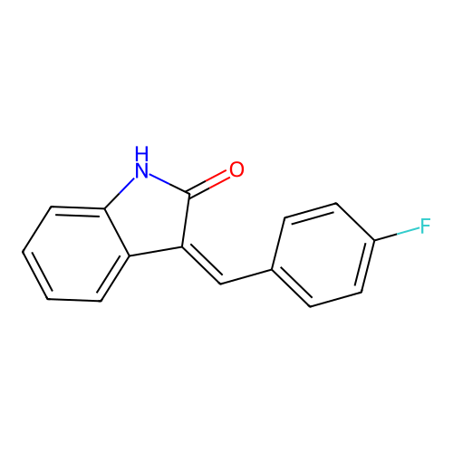 2H-Indol-2-one, 3-[(4-fluorophenyl)methylene]-1,3-dihydro-, (Z)- structure