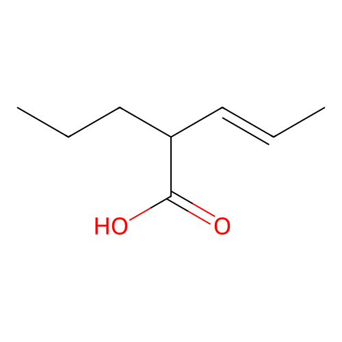 (3E)-2-propylpent-3-enoic acid structure